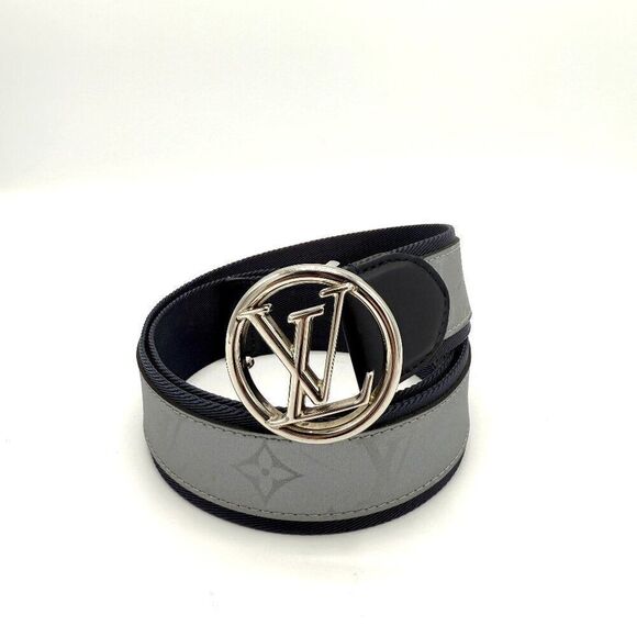 Louis Vuitton Accessories - Louis Vuitton Monogram Metallic Grey Monogram Canvas Belt